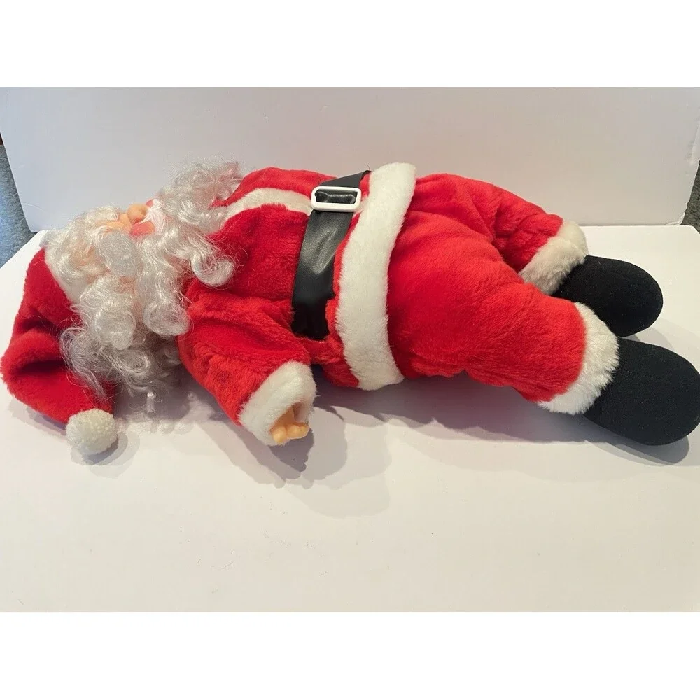 Vintage LARGE SANTA CLAUS plush doll stuffed rubber face vintage retro